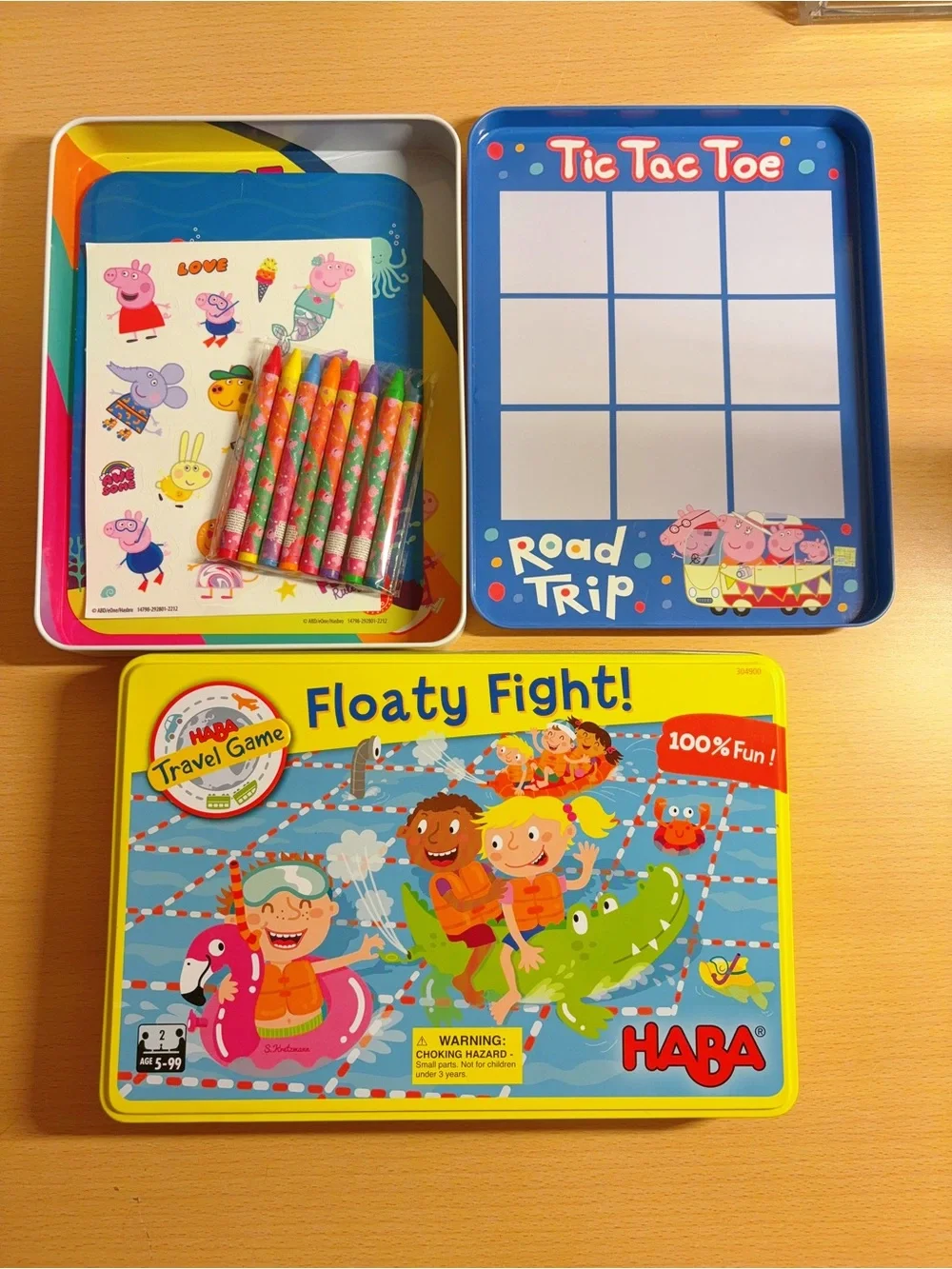 HABA Board Game Floaty Fight Box SW + Peppa Pig Travel Tin